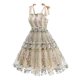 thumbnail image 2 of Vestido Corto de Verano, Malla de Manga Corta Bordado Pastel Retro para el Desgaste Casual, Fiesta Y Primavera, 2 of 9