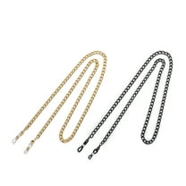 Purida Metal Eyeglass Chains for Men Women, 2 Pcs Reading Glasses Chain, Glasses Holder,Gold/Black