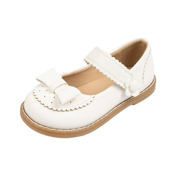 Ccpelsie Girl's Dress Shoes Mary Jane Glitter Low Heel Wedding Party Princess Shoes for Toddler/Little/Big Kids(White,9)