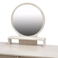thumbnail image 4 of YDSM CRAZY ELF Makeup Vanity Table with Cushioned Stool, Large Capacity Storage Cabinet, 5 Drawers, Large Round Mirror, Fasionable Makeup Furniture (31.5"-43.2"L x 15.8"W x 48.1"H) Length Adjustable, 4 of 6