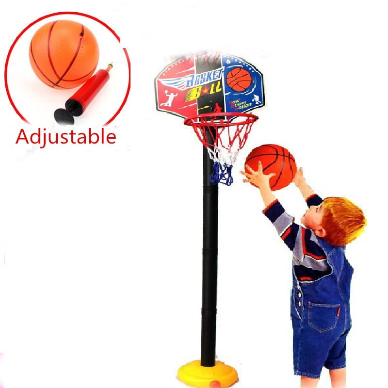Adjustable Kids Basketball Back Board Stand & Hoop Stand Set Children Gift 