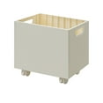 thumbnail image 1 of Caja de almacenamiento de libros con asas laterales dobles, apilable, rodamiento de carga de 50kg, contenedores de almacenamiento de archivos de uso multifuncional con rueda, 1 of 10