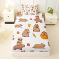 thumbnail image 3 of Erosebridal Cartoon Capybara Kids Twin Sheet Sets, Kawaii Animals Bedding, 3pcs, 3 of 5