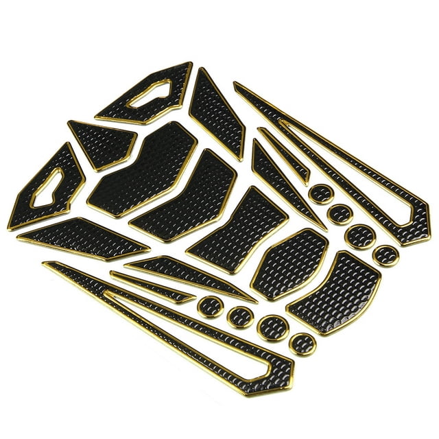 Almohadilla universal para tanque de combustible y aceite de motocicleta, pegatinas protectoras, almohadilla de tracción para tanque (borde dorado)