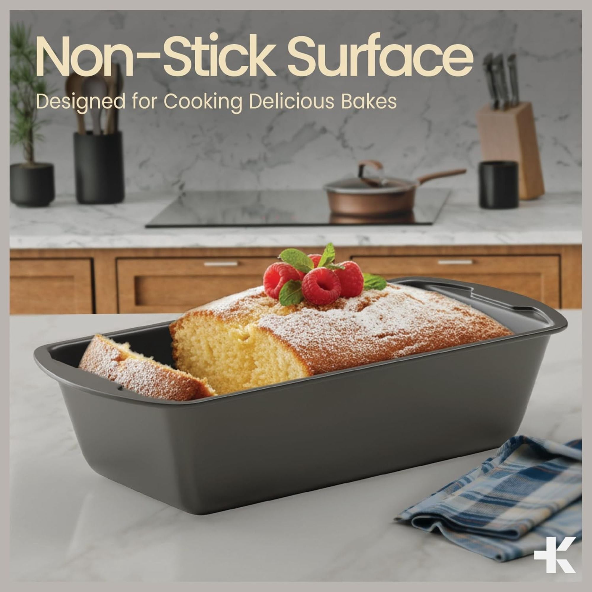 Bakken- Swiss Loaf Pan Set 4-Piece - Deluxe Nonstick Carbon Steel Bakeware for Perfect Bread and Cakes – Dishwasher Safe, Premium Pans for Home Baking