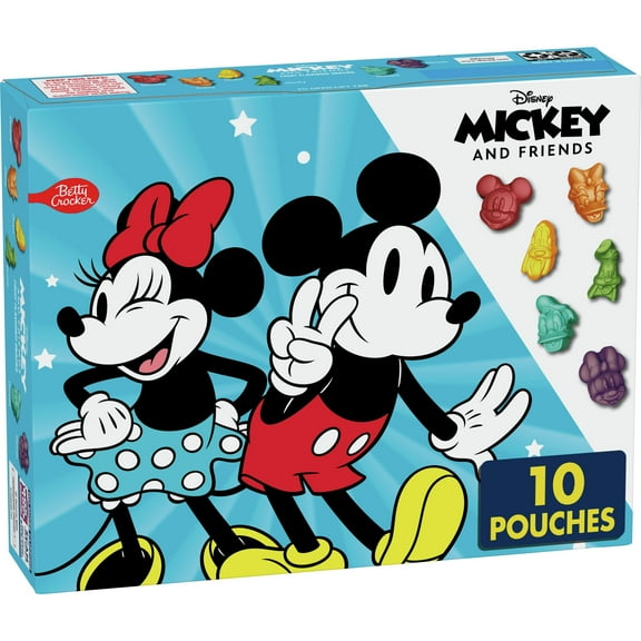 Mickey & Friends Fruit Flavored Snacks, Gummy Treat Pouches, 10 ct