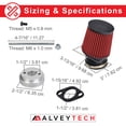 thumbnail image 7 of AlveyTech High Performance Air Filter Intake Kit fits Coleman CT100U & CC100X 98cc Mini Bike - Engine Air Cleaner, Universal Replacement Accessories Parts, for Powersports Go-Kart Gokarts Cart, Red, 7 of 7