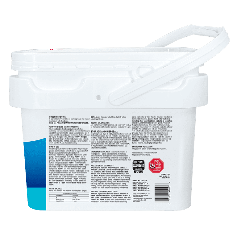 Trichloro Multifunction chemical tabs for pool - 25 Kg bucket
