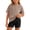 Brown, variant on Girls Summer Outfits 2 Piece Sets Oversized V Neck Side Split Shirts and Biker Shorts Athletic Sets Workout Outfits Pink 5 Years