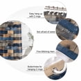 thumbnail image 3 of Navy Blue Brown Wood Bathroom Shower Curtains with 12 Hooks Polyester Waterproof Shower Curtain for Stalls and Bathtubs Farmhouse Vintage Wooden Decorative Bathroom Privacy Curtain 36x72 Inches, 3 of 9