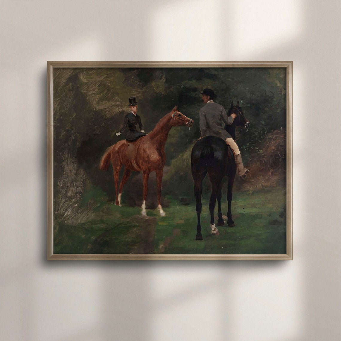 Vintage Horse Equestrian Wall Art Print Farmhouse Nature Inspired Living Room Decor