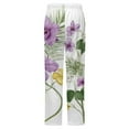 thumbnail image 6 of Elegant Floral Watercolor Painting Winter Female Pants Flannel High Waist Women Pants Lady Warm Straight Leg Plush Trousers, 6 of 7