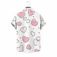 thumbnail image 6 of HWRETIE Men's Casual Fashion Turndown Collar Printed Short Sleeve Button Shirt Valentine's Day Style Beach Casual Shirt Trendy Summer Printed Top for Daily Outfits Pink-1, 6 of 6