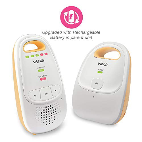 VTech DM111 Upgraded Audio Baby Monitor. 1 Parent with Rechargeable Battery, Long Range, Digital Wireless Transmission, Crystal-Clear Sound, Plug Play, Sound Indicator & Alerts Walmart.com