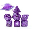 thumbnail image 2 of Gate Keeper Games and Dice: Mercurial Dice: Saturn - 7pc RPG Set, Shimmering Purple Resin & Silver Numerals, 7 Resin Dice for Role Playing Games, 2 of 5