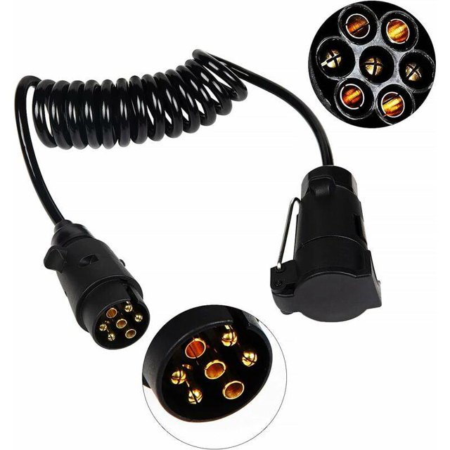 Cables de extensión para remolques 7-7Pin 2M Cableado Caravana Socket Cable de extensión en espiral para vehículos