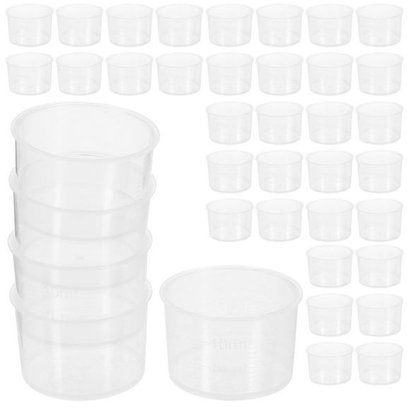 Kesenlong Scale Cups 100pcs 10ml Disposable Measuring Cups Thickened Clear Plastic Liquid Volumetric Measurement Cups