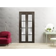 thumbnail image 3 of Sliding Closet Bi-fold Doors 56 x 84 inches | Planum 2132 Chocolate Ash Frosted Glass | Sturdy Tracks Moldings Trims Hardware Set | Wood Solid Bedroom Wardrobe Doors, 3 of 5
