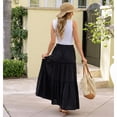 thumbnail image 4 of Whoinshop Womens Boho Maxi Skirt 2026 Summer Cruise Casual High Waist Tie Flowy Long Skirt with Pockets For Beach Vacation, 4 of 6
