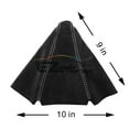 thumbnail image 5 of Genuine Leather Alcantara Suede Shift Knob Boot Cover Black With White Stitches, 5 of 5