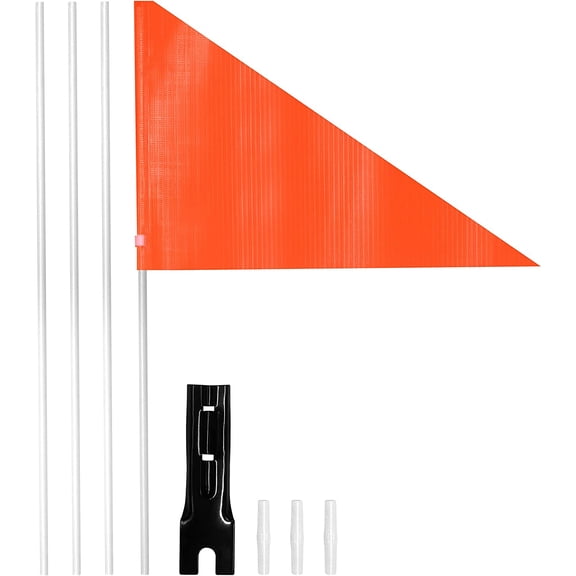 Anely 6Ft Bike Safety Flag with Fiberglass Pole & Mounting Bracket Orange