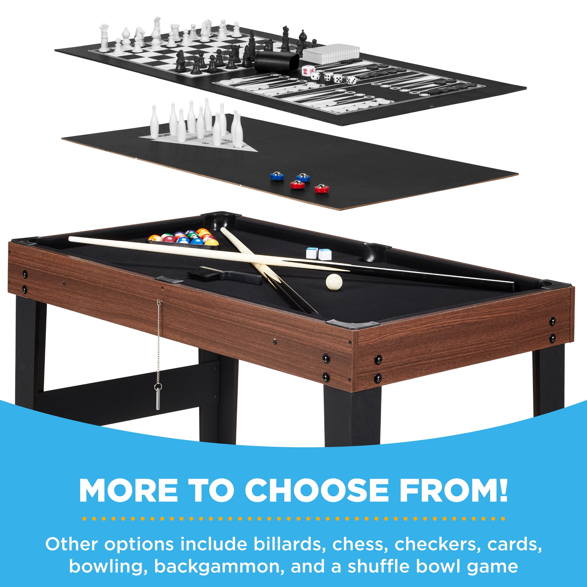 Best Choice Products 2x4ft 10-in-1 Combo Game Table Set w/ Hockey, Foosball, Pool, Shuffleboard, Ping Pong - Black