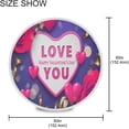 thumbnail image 3 of Coolnut 60" Valentine's Day Round Tablecloth, Fuchsia Love Hearts and Roses Round Table Cloth Water Resistant Spill Proof Large Table Cover for Valentine's Day Romantic Dinner Decorate, 3 of 7