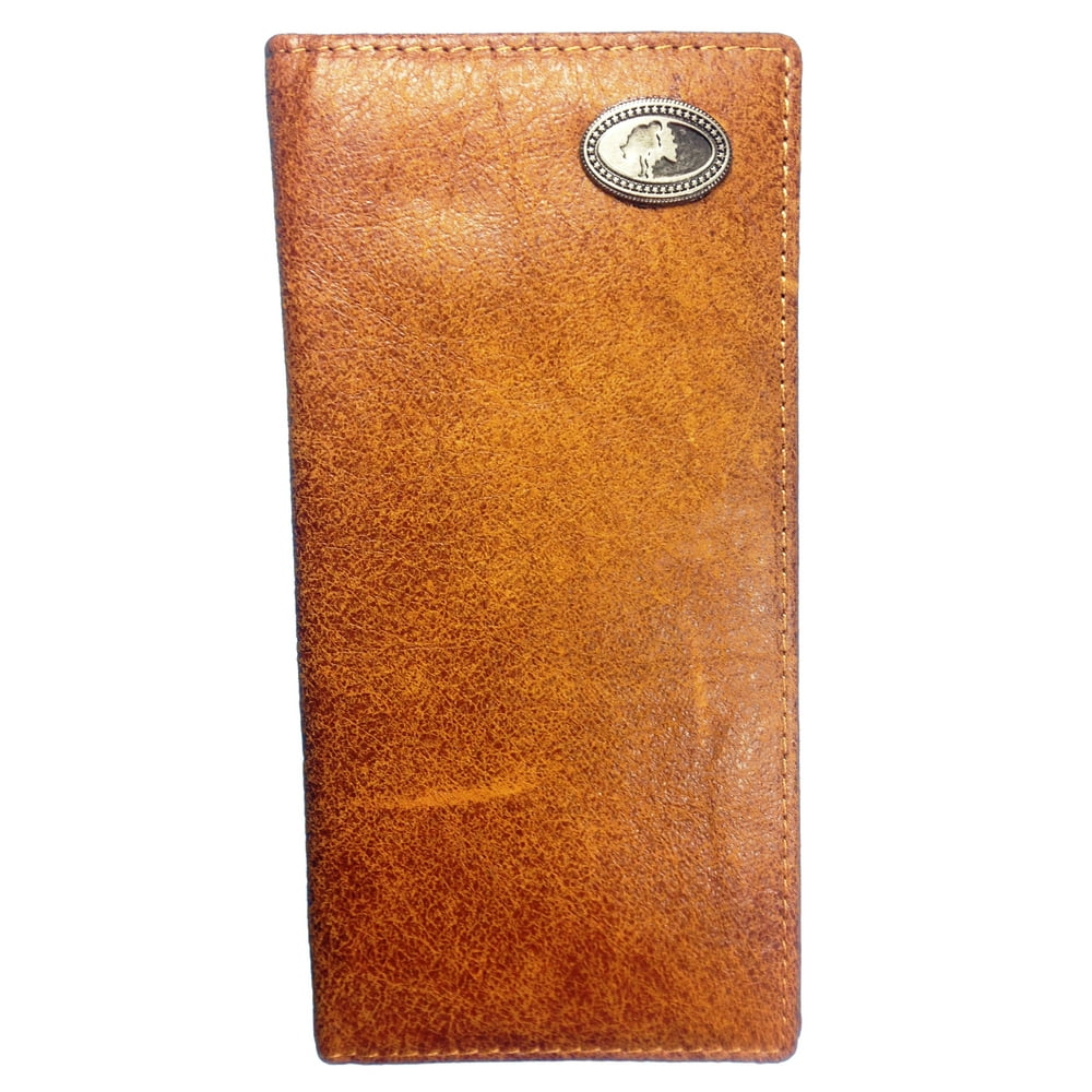 Mossy Oak Leather Bi Fold Checkbook Wallet Genuine Leather Long Western ...