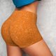 thumbnail image 4 of Fotbe Orange Glitter2 Shorts Sin Costuras – Shorts Deportivos de Cintura Alta para Mujer, Elásticos para Gimnasio, Yoga, Running o Ciclismo-Small, 4 of 8