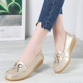 thumbnail image 3 of Mepaouo Women's Slip ons Low Wedges Leather Casual Loafer Shoes Nurse Work Walking Shoes(Gold,10), 3 of 5