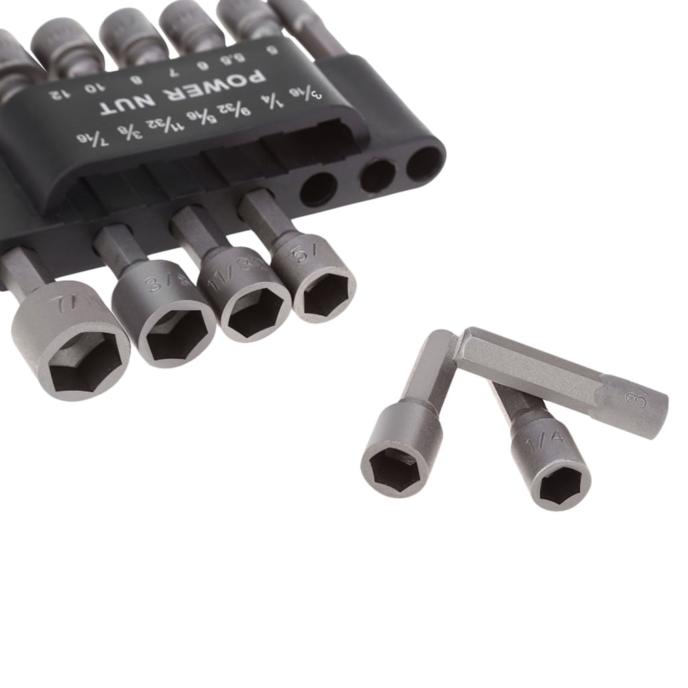 14Pcs Adapter Drill Bits Socket Nut Impact Driver Set 1//4 Inch Hex Shank Tool