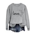 thumbnail image 1 of Sudadera Penkiiy Valentine para mujer: lindas camisetas del día de San Valentín Love Heart Graphic Print Suéter de manga larga Tops XL Gray, 1 of 5