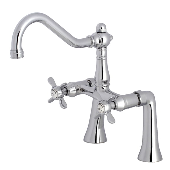 Kingston Brass KS3231BEX Essex Two-Handle 2-Hole Deck-Mount Clawfoot Tub Faucet in Polished Chrome