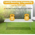 thumbnail image 4 of FDW 6 Foot Folding Camping Table for Picnic Table Party Table, White, 4 of 7