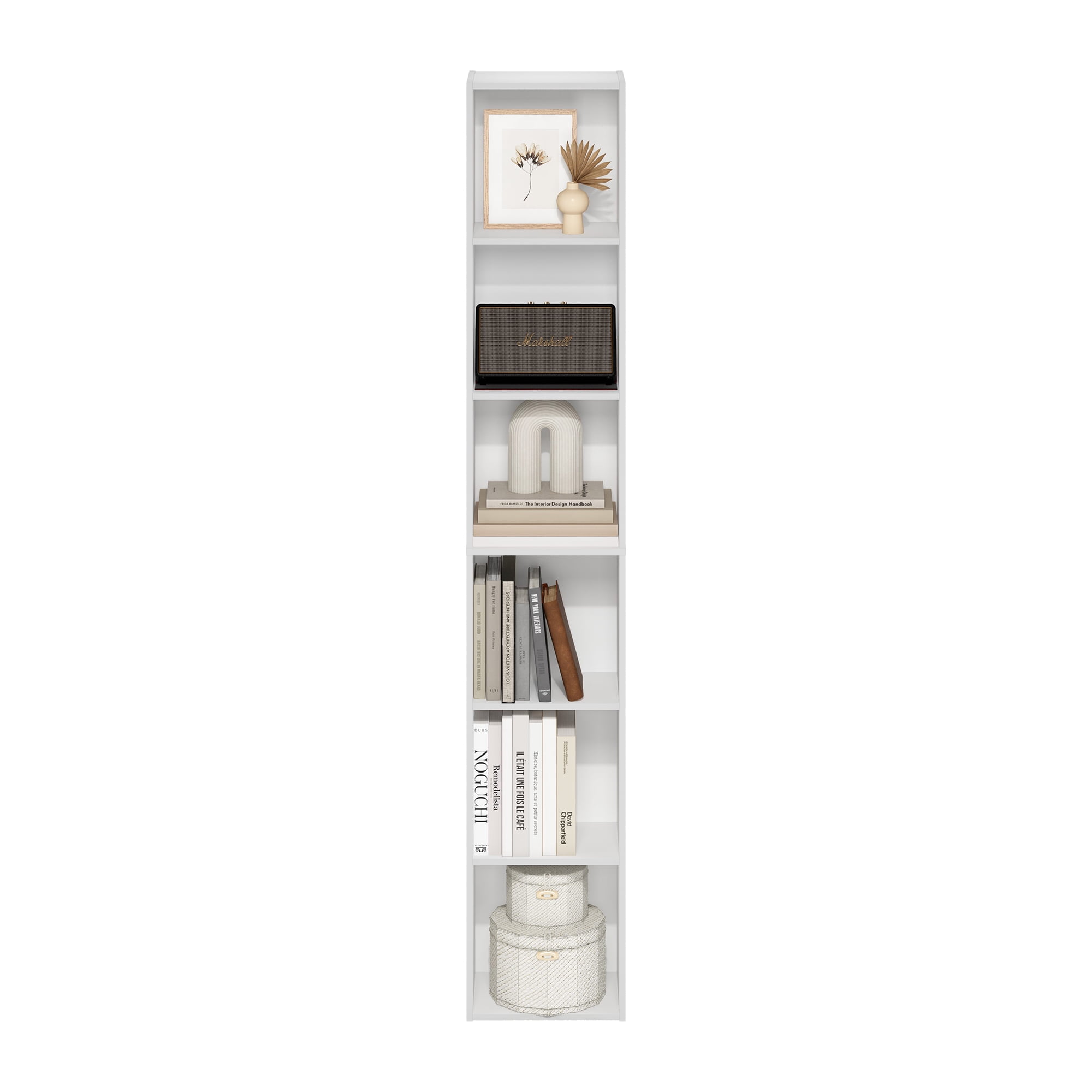 Furinno LUDER 6-Tier Open Shelf Bookcase in White