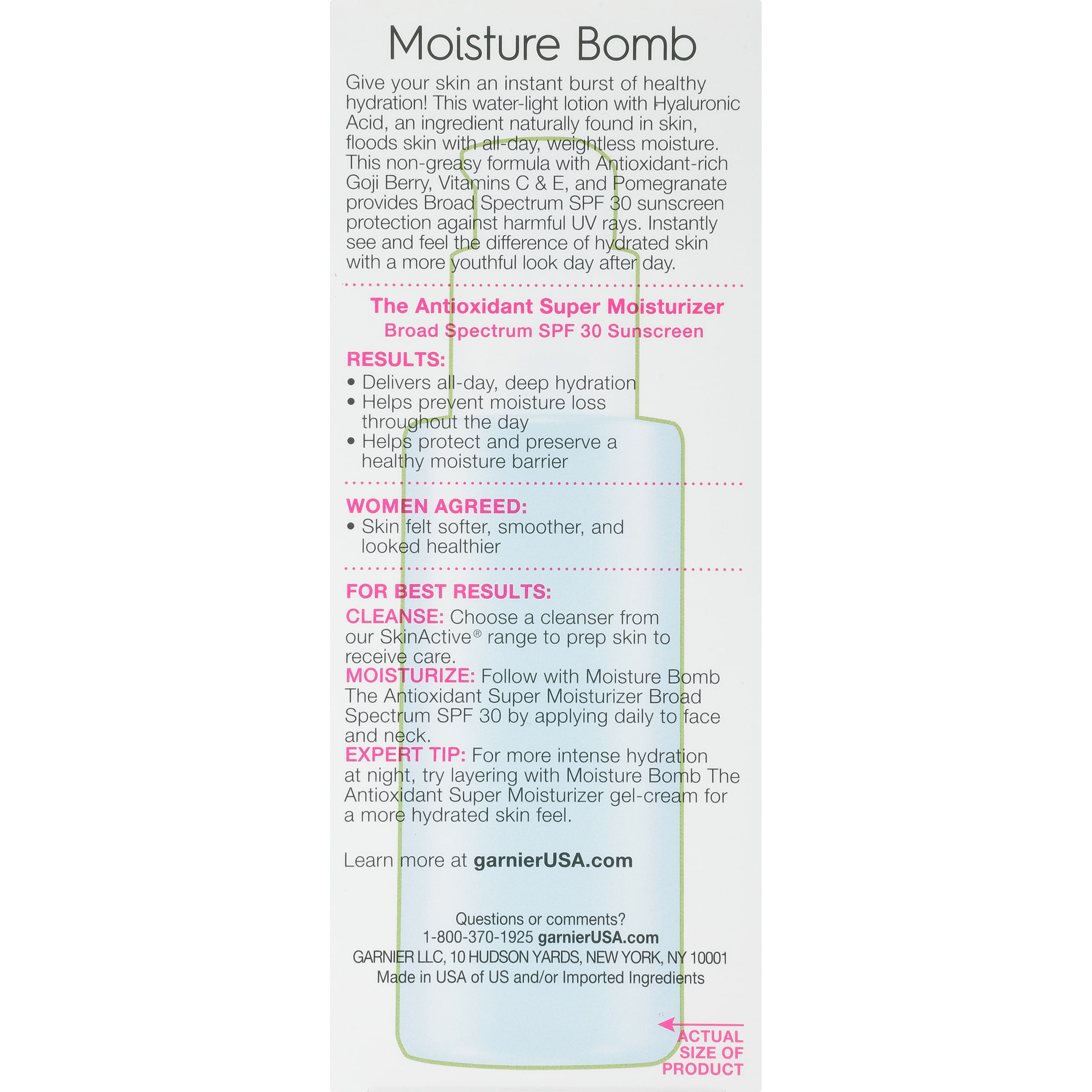 garnier moisture bomb spf