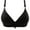 Black, variant on Herrnalise Women's Lace Edge Vertical Stripe Back Bra Padded Bra Wireless Lingerie For women