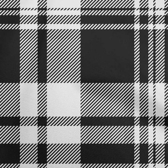 oneOone Polyester Spandex Black Fabric Tartan Sewing Material Print Fabric By The Yard 56 Inch Wide-9520