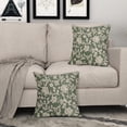 thumbnail image 5 of Sage Green Floral Pillow Covers 18x18 Set of 2 Brown Cream Vintage Flower Block Print Pattern Decorative Throw Pillowcases Outdoor Rustic Farmhouse Square Cushion Cases Decor for Home Couch Sofa Bed, 5 of 7