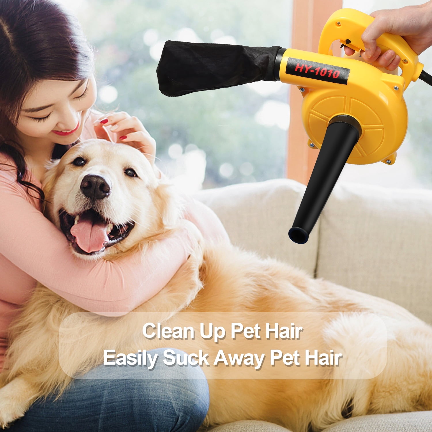 Abeden Portable Electric Leaf Blower,2 in 1 All-Purpose Lightweight Sweeper/Vacuum,Yellow