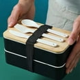 thumbnail image 5 of Japanese Style Microwave Safe Bento Box, Salad Bowl with Dressing Container, Perfect for Meal Prep, Leak-Resistant Design, Utensils Included, Food-Grade Material for Healthy, 5 of 5