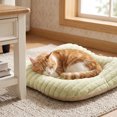 thumbnail image 5 of Short Pile Striped Pet Mat 48cm All Seasons for Cats and Dogs, Soft Resilient Padding Non Slip Grip Base, Comfortable Cushion for Sofa Bed Floor Daily Rest Gift, 5 of 7