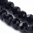 thumbnail image 3 of 10strands Glass Beads Strands Faceted(32 Facets) Round Black 6mm Hole: 1.2mm about 88~91pcs/strand 19.49 inch~20.08 inch(49.5~51cm), 3 of 3