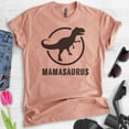 thumbnail image 2 of Mamasaurus T-shirt, Unisex Women's Shirt, Awesome Mom Shirt, Heather Sunset, Medium, 2 of 6