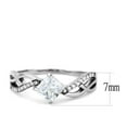 thumbnail image 3 of Women's Ring Wedding Princess Cut Waves Stainless Steel Ring with AAA Grade CZ in Clear, 3 of 5