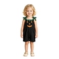 thumbnail image 3 of Gunia Baby Girl Halloween Outfit Corduroy Casual Toddler Romper With Pumpkin Face One Piece Jumpsuit Outfits Black 12-18 Months, 3 of 7