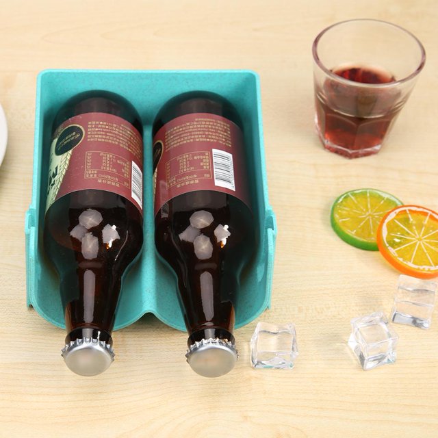 Estante de almacenamiento de bebidas, estante plegable para refrigerador que ahorra espacio (azul) Wdftyju Libre de BPA