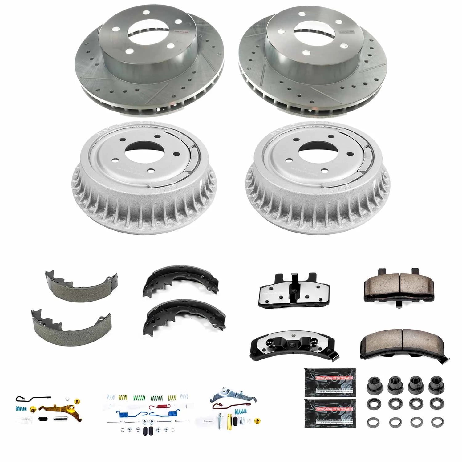 PowerStop Front and Rear Z36 Truck & Tow Brake Pad Rotor Drum and Shoe Kit Fits: CHEVROLET GMC Select Models K15048DK-36