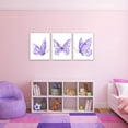 thumbnail image 5 of Butterfly Wall Art Prints Decor - Set of 3 purple room decor Poster with Framed Colorful Butterfly Wall Art Canvas Poster for Girls Bedroom Nursery Home Decor Gift (Purple), 5 of 6