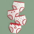 thumbnail image 2 of Tisuna Girls 4 Pieces Underwear Toddler Floral Print High Waist Briefs Soft Stretchy Little Girls Youth Everyday Wear Seasonal Outfit Panties Watermelon Red Size 7-8 Years, 2 of 3